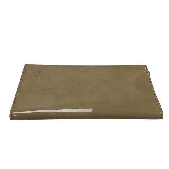 Jimmy Choo Patent Leather Milla Clutch Crossbody in Nude / Tan AS IS FLAWED - Picture 7 of 14